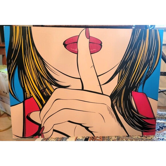 VTG 90s IKEA SOLMYRA Pop Art ‘Ssshhh’ by Deborah Azzopardi, Warhol Lichtenstein - Picture 6 of 16